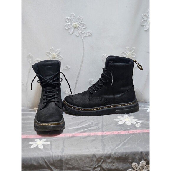 Dr.Martens Unisex 8M 9W Black Boots Crewson Preppy Nubuck Leather Air-Cushioned main image 9